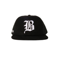 "B" Mesh Snapback - Black